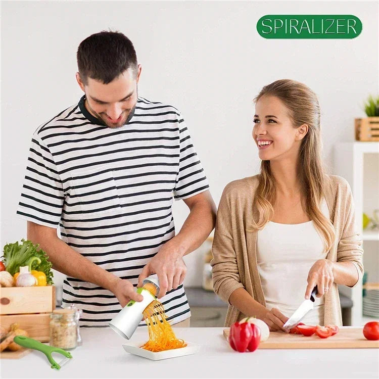 Spiraliseur manuel Galavilly – Coupe-légumes en spirale pour courgettes, carottes et pommes de terre – Acier inoxydable