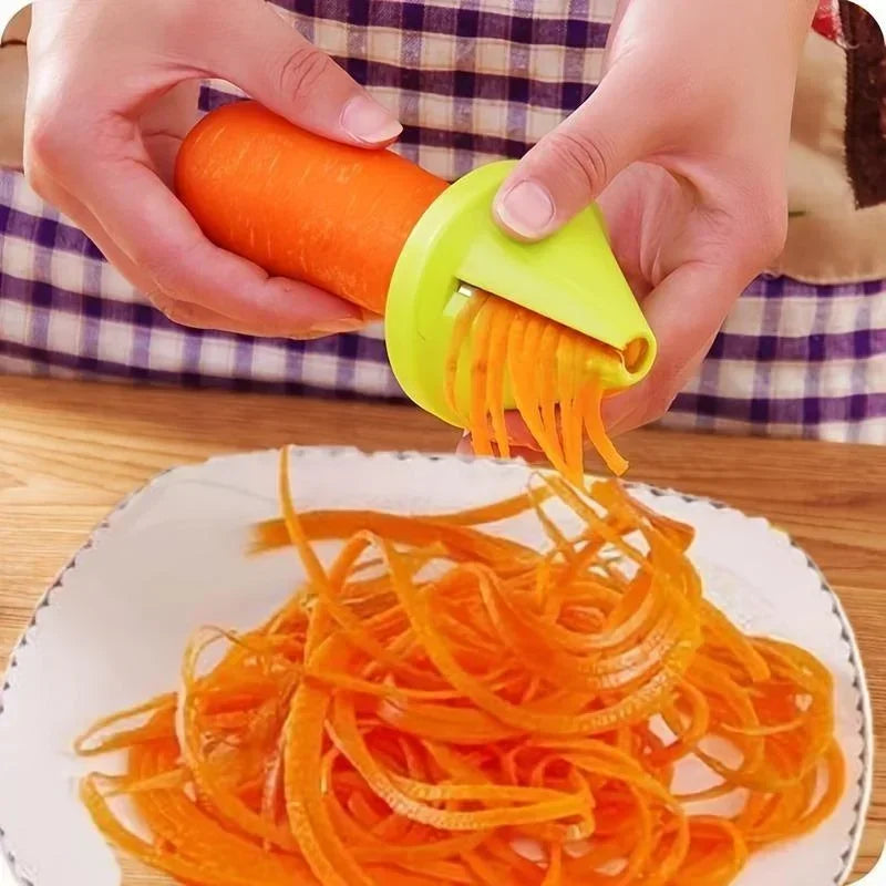 Coupe-légumes spirale manuel – Spaghettis de légumes (courgettes, carottes, radis) – Râpe spirale compacte sans électricité